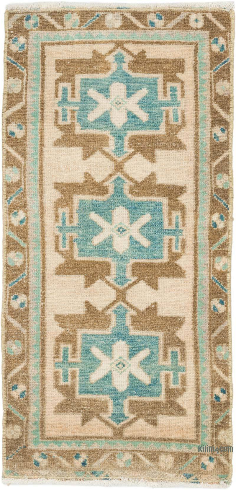 Vintage Turkish Hand-Knotted Rug - 1' 6" x 3' 1" (18" x 37") - K0076437