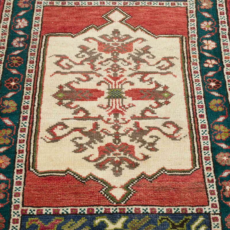 Alfombra Vintage Turca Anudada a Mano - 54 cm x 94 cm - K0076445