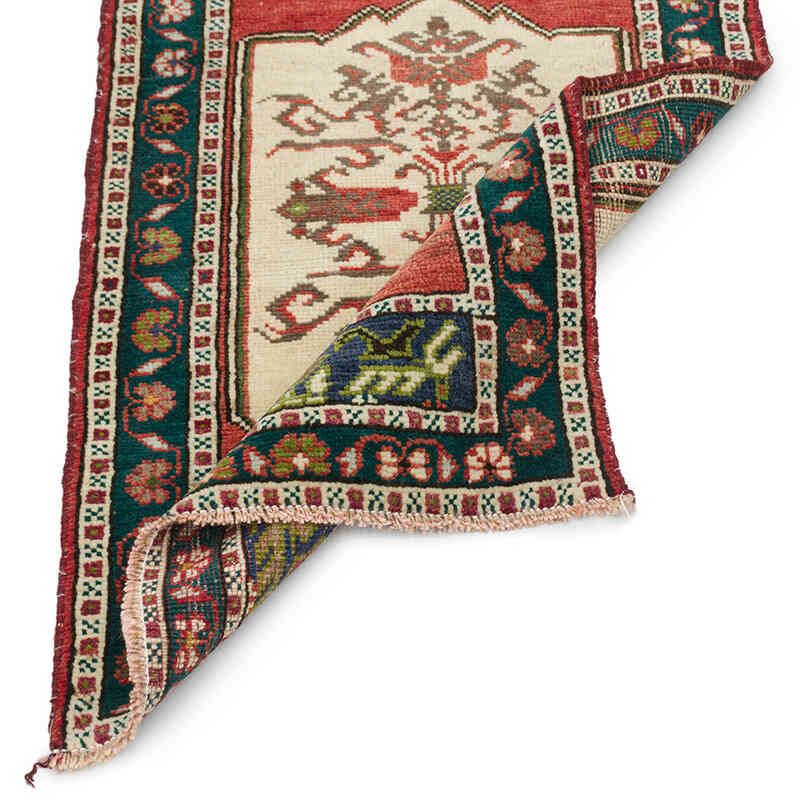 Alfombra Vintage Turca Anudada a Mano - 54 cm x 94 cm - K0076445