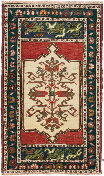 El Dokuma Vintage Halı - 54 cm x 94 cm
