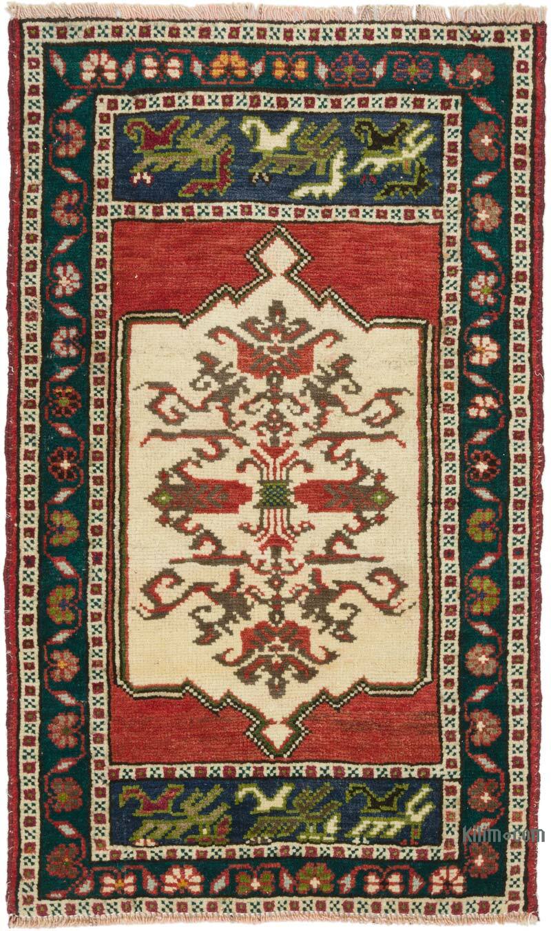 Alfombra Vintage Turca Anudada a Mano - 54 cm x 94 cm - K0076445