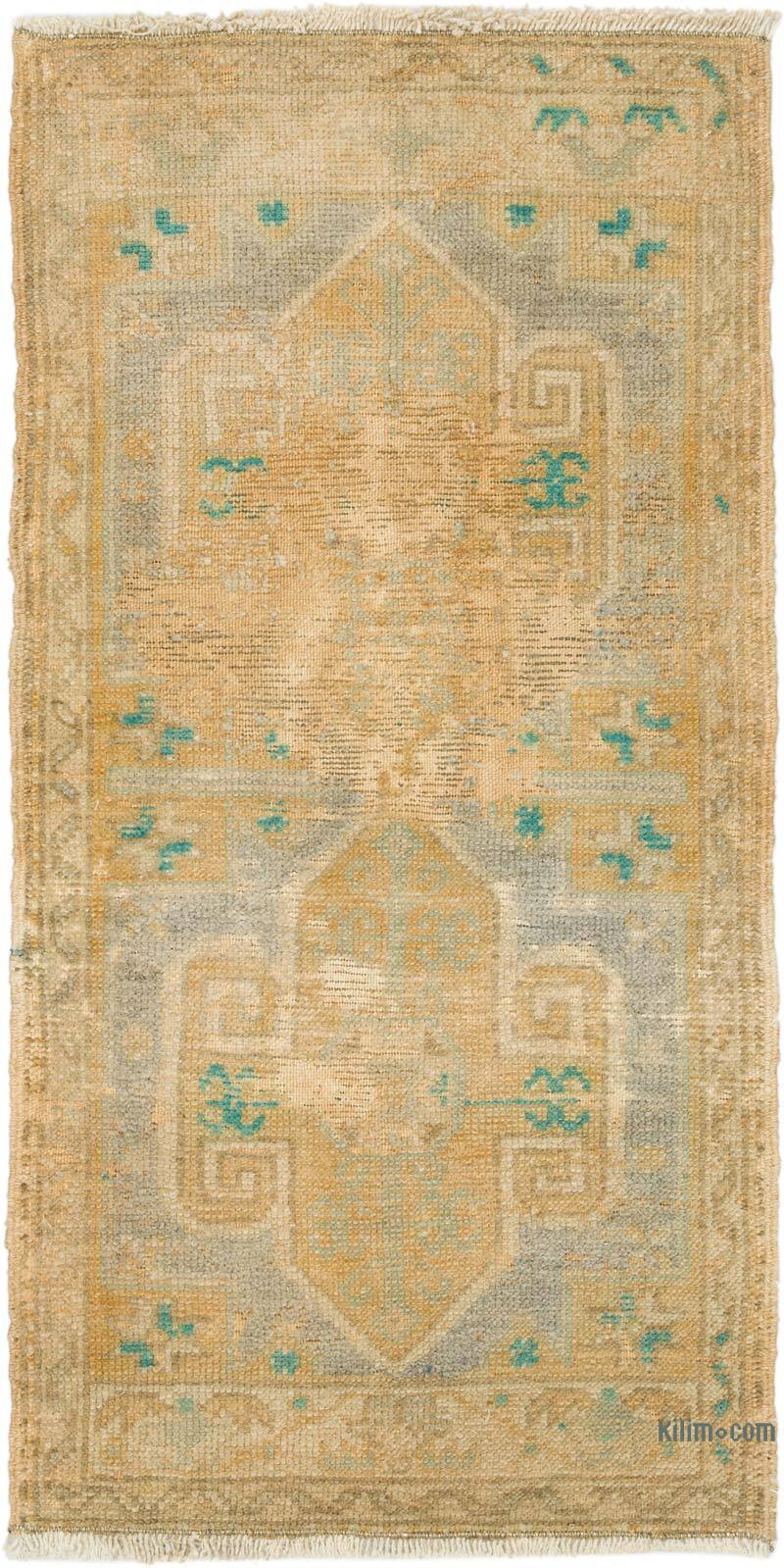 Vintage Turkish Hand-Knotted Rug - 1' 7" x 3' 2" (19" x 38") - K0076446