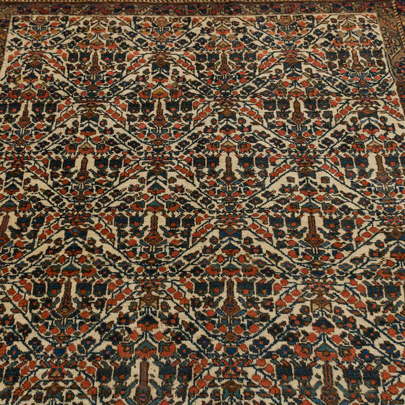 Vintage Hand-Knotted Oriental Rug - 4' 8" x 5' 5" (56" x 65") - K0076478