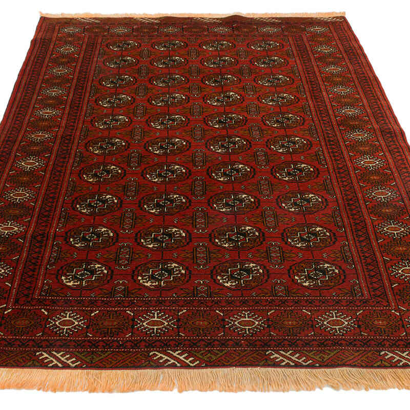 Alfombra Turcomana Antigua Anudada a Mano - 115 cm x 157 cm - K0076479