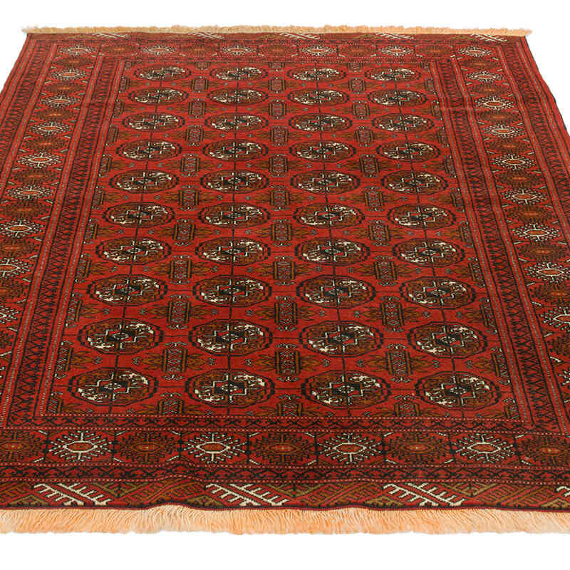Alfombra Turcomana Antigua Anudada a Mano - 115 cm x 157 cm - K0076479