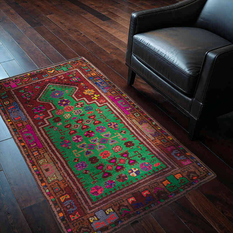 Alfombra Vintage Turca Anudada a Mano - 85 cm x 147 cm - K0076480