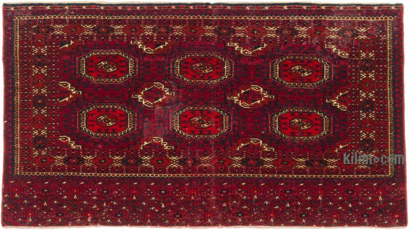 Antika Türkmen Halı - 124 cm x 70 cm - K0076482