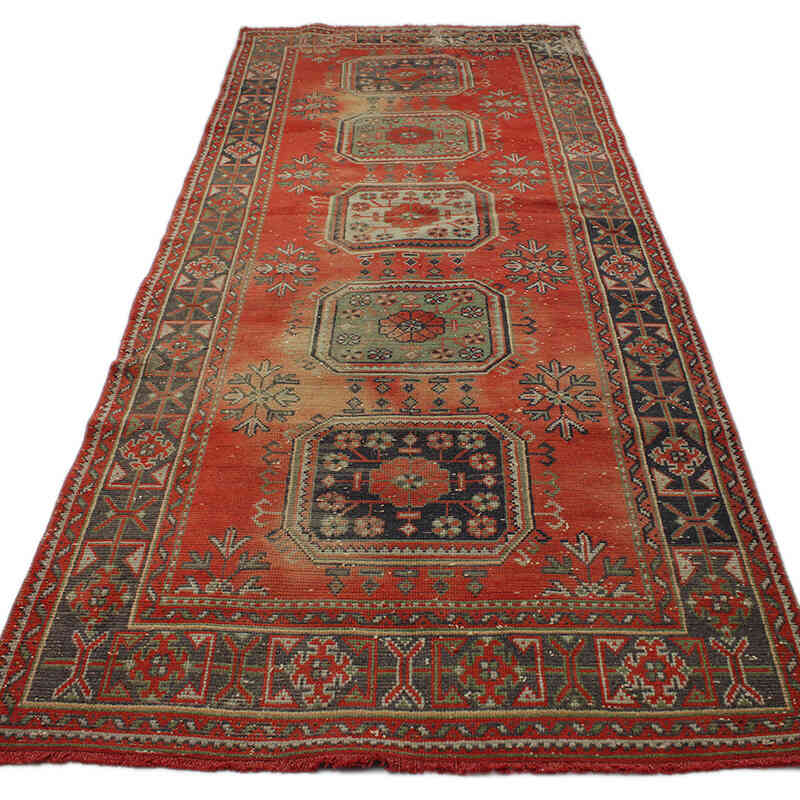 Vintage Turkish Hand-Knotted Runner - 4' 6" x 10' 9" (54" x 129") - K0076513