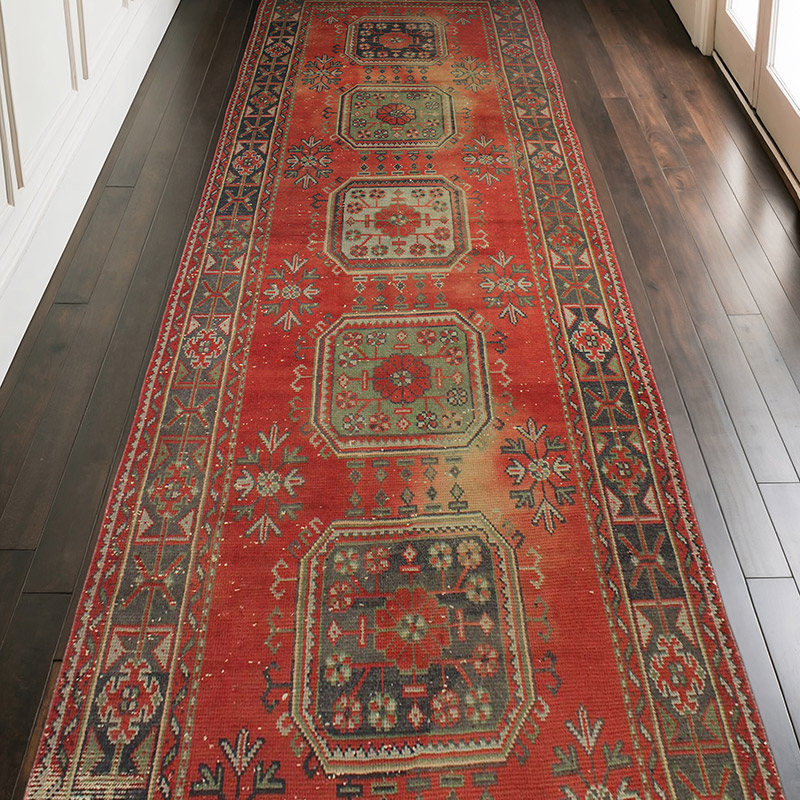 Vintage Turkish Hand-Knotted Runner - 4' 6" x 10' 9" (54" x 129") - K0076513