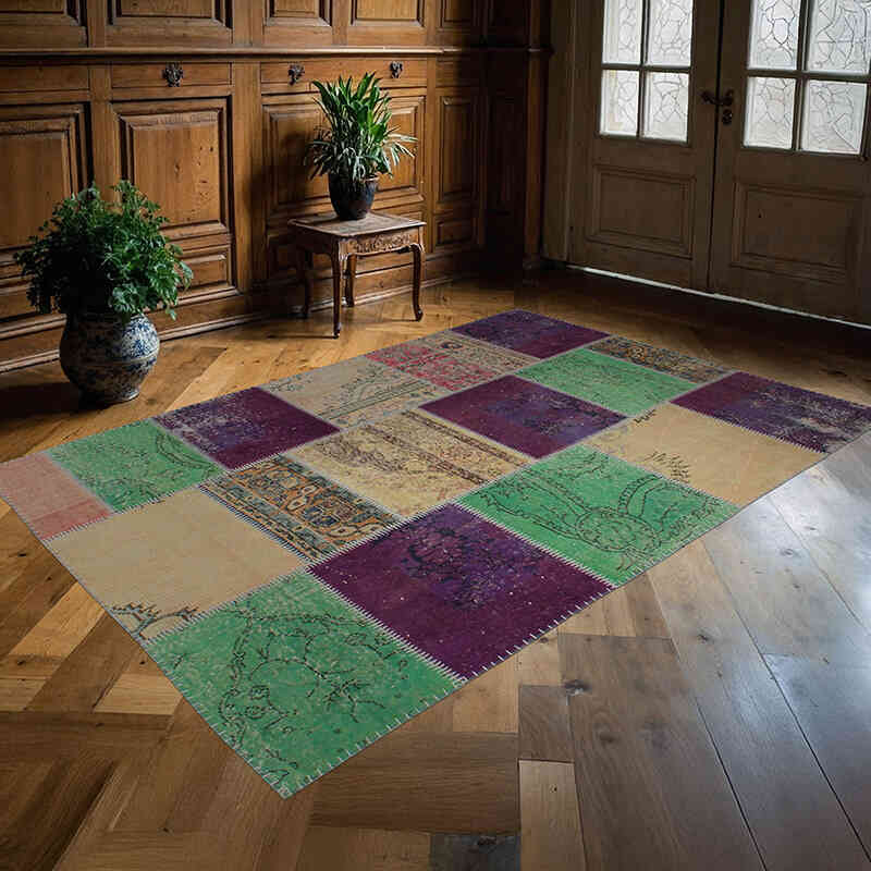 Patchwork El Dokuma Halı - 150 cm x 225 cm - K0076516