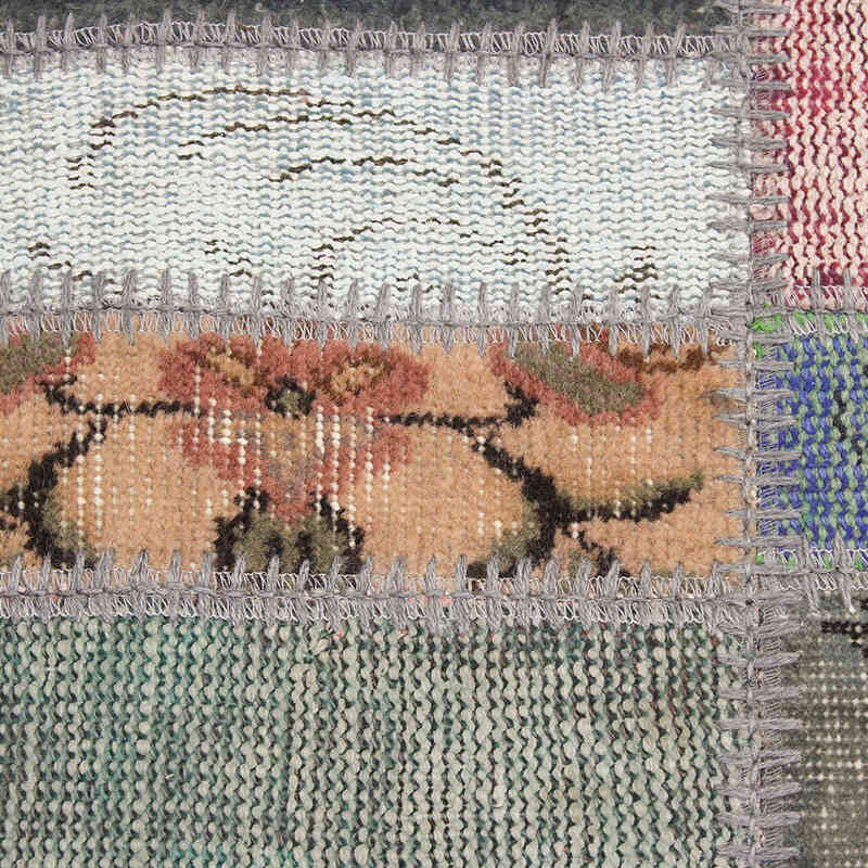 Patchwork Hand-Knotted Turkish Runner - 2' 7" x 10' 4" (31" x 124") - K0076525