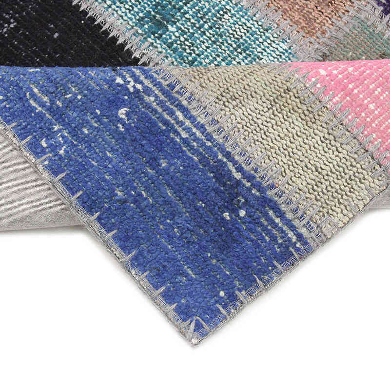 Patchwork Hand-Knotted Turkish Runner - 2' 7" x 10' 4" (31" x 124") - K0076525