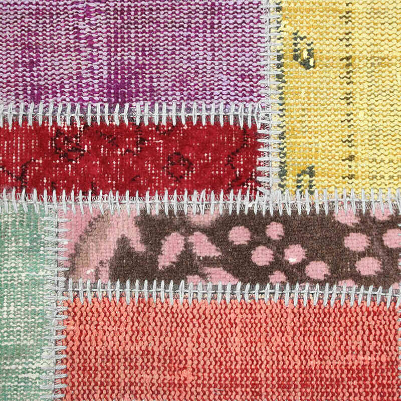 Boyalı Patchwork Halı - 90 cm x 306 cm - K0076528
