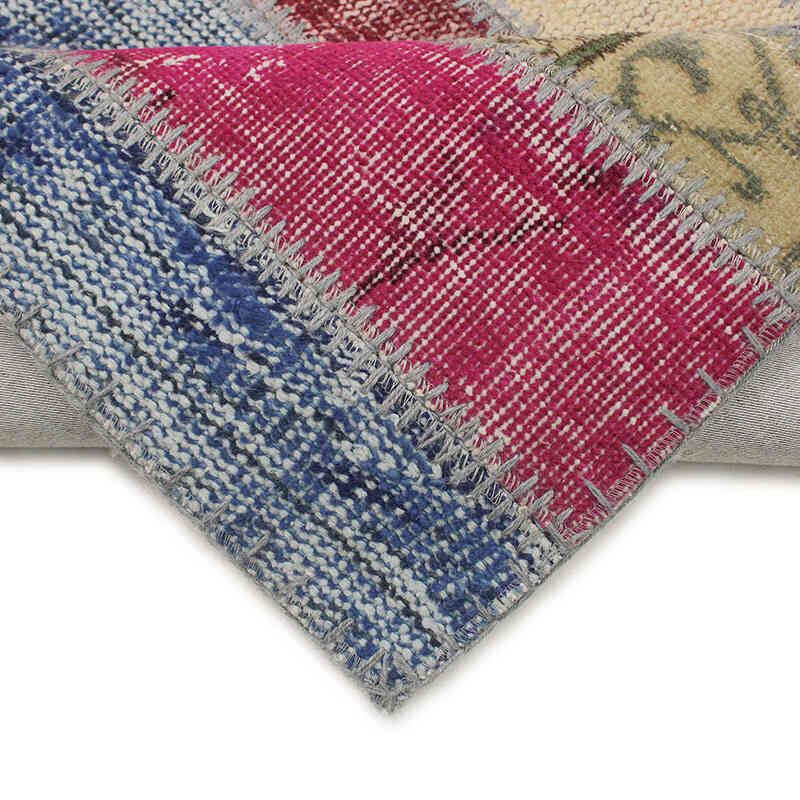 Patchwork Hand-Knotted Turkish Runner - 2' 7" x 9' 11" (31" x 119") - K0076529