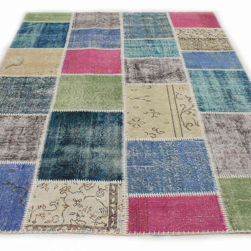 Patchwork El Dokuma Halı - 162 cm x 238 cm - K0076530