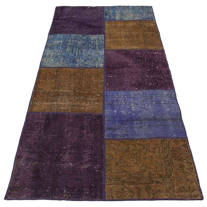Patchwork Hand-Knotted Turkish Runner - 2' 11" x 6' 7" (35" x 79") - K0076537