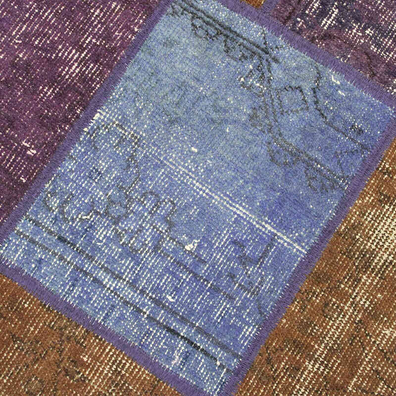 Alfombra De Retazos Turca Sobre-Teñida - 110 cm x 110 cm - K0076540