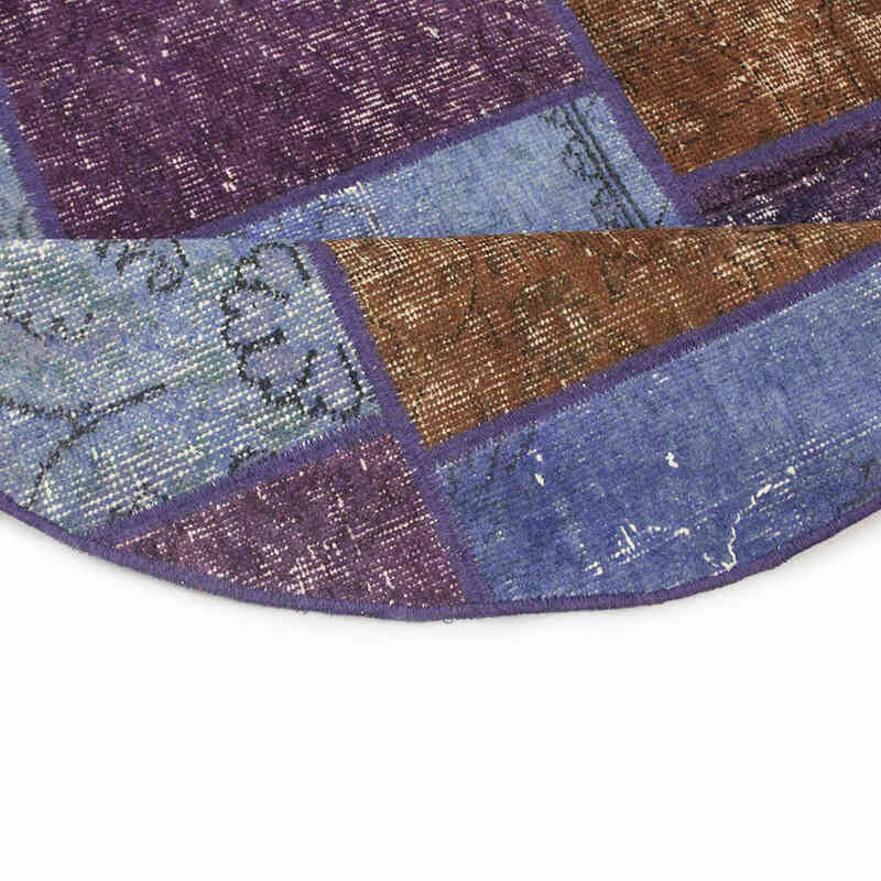 Alfombra De Retazos Turca Sobre-Teñida - 110 cm x 110 cm - K0076540