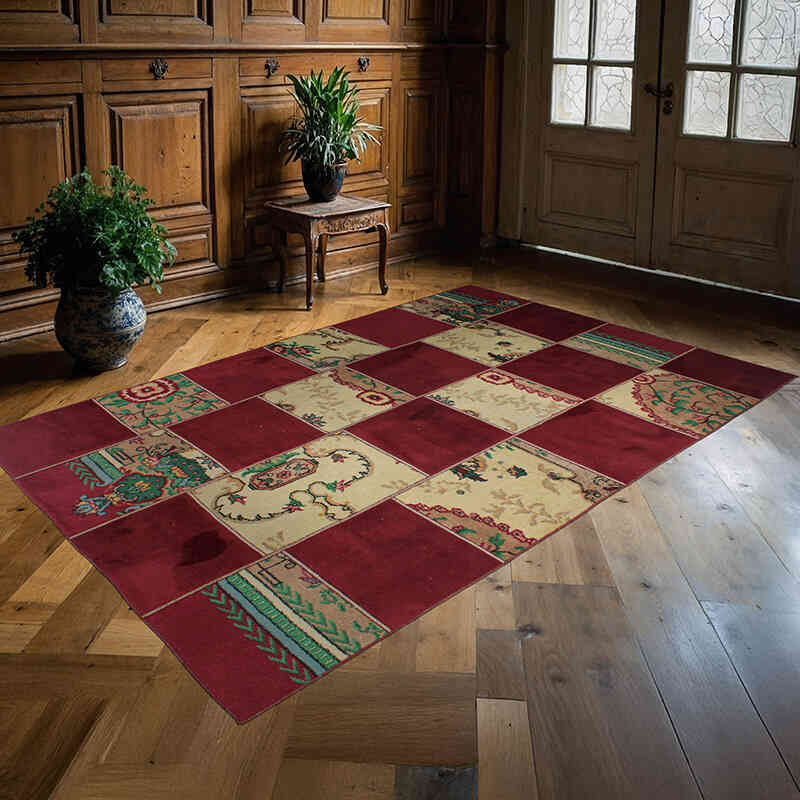 Patchwork El Dokuma Halı - 150 cm x 230 cm - K0076544