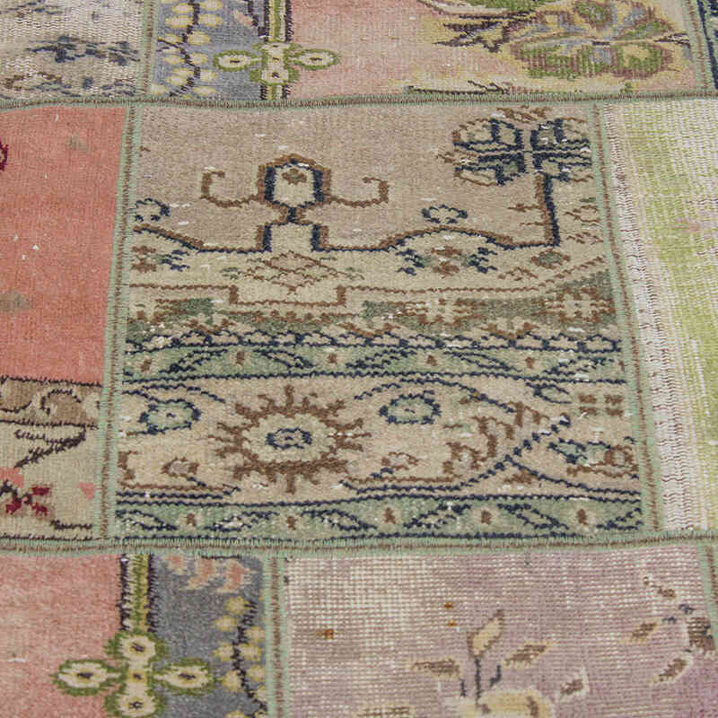 Patchwork Hand-Knotted Turkish Rug - 5' 6" x 8' 8" (66" x 104") - K0076547