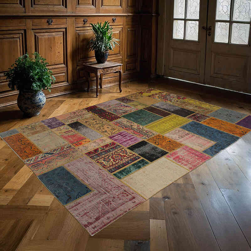 Alfombra Turca de Retazos - 164 cm x 231 cm - K0076549