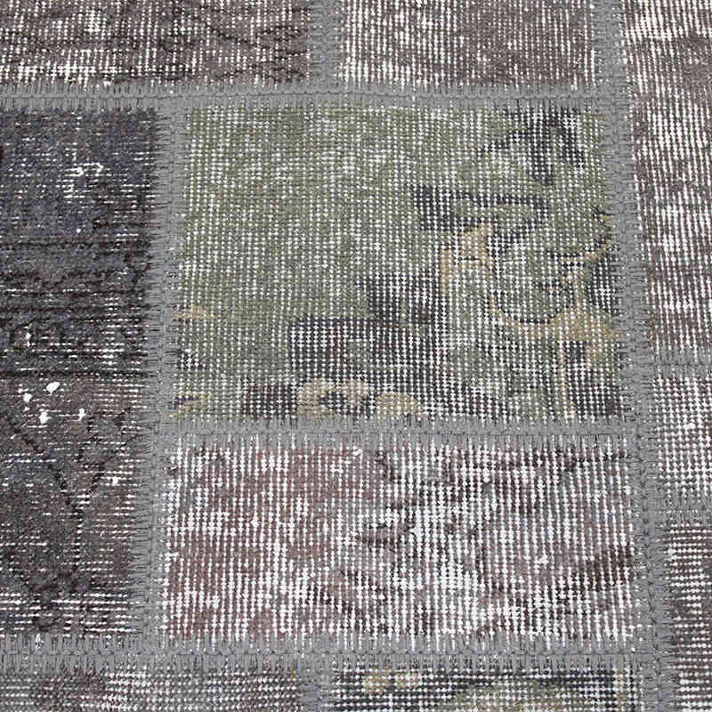 Patchwork Hand-Knotted Turkish Rug - 5' 8" x 7' 10" (68" x 94") - K0076554