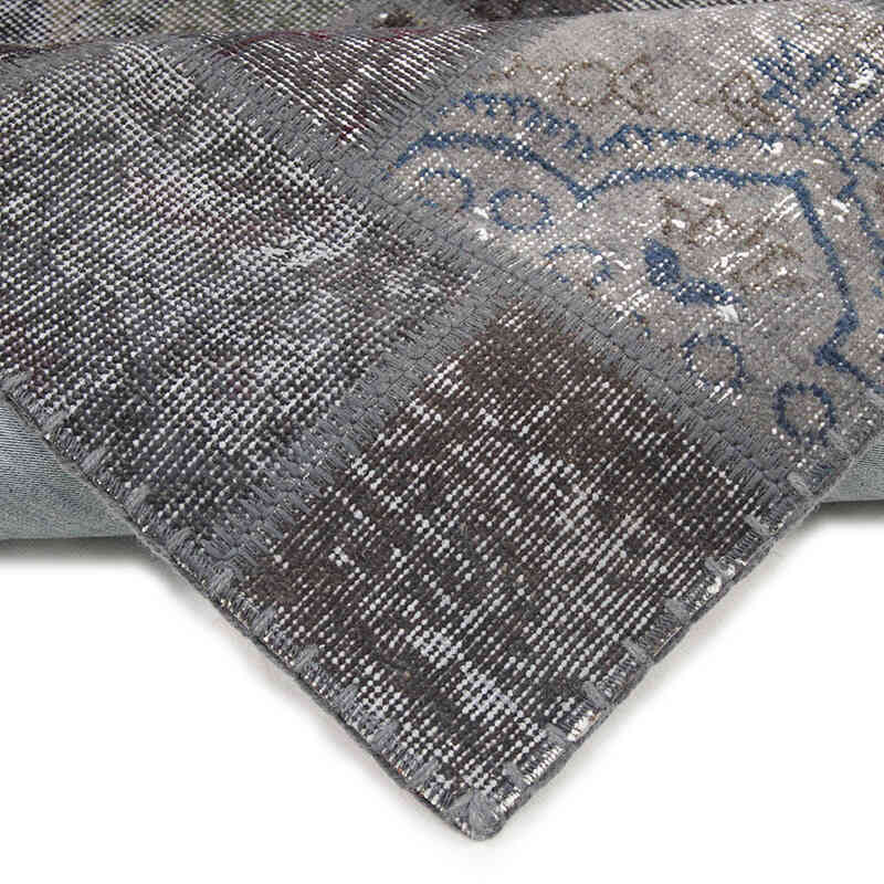 Patchwork Hand-Knotted Turkish Rug - 5' 8" x 7' 10" (68" x 94") - K0076554