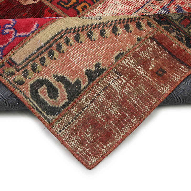 Patchwork Hand-Knotted Turkish Rug - 4' 9" x 7' 4" (57" x 88") - K0076557