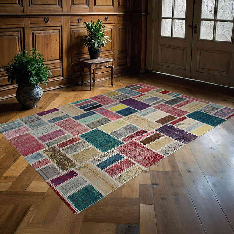 Patchwork El Dokuma Halı - 156 cm x 234 cm - K0076571