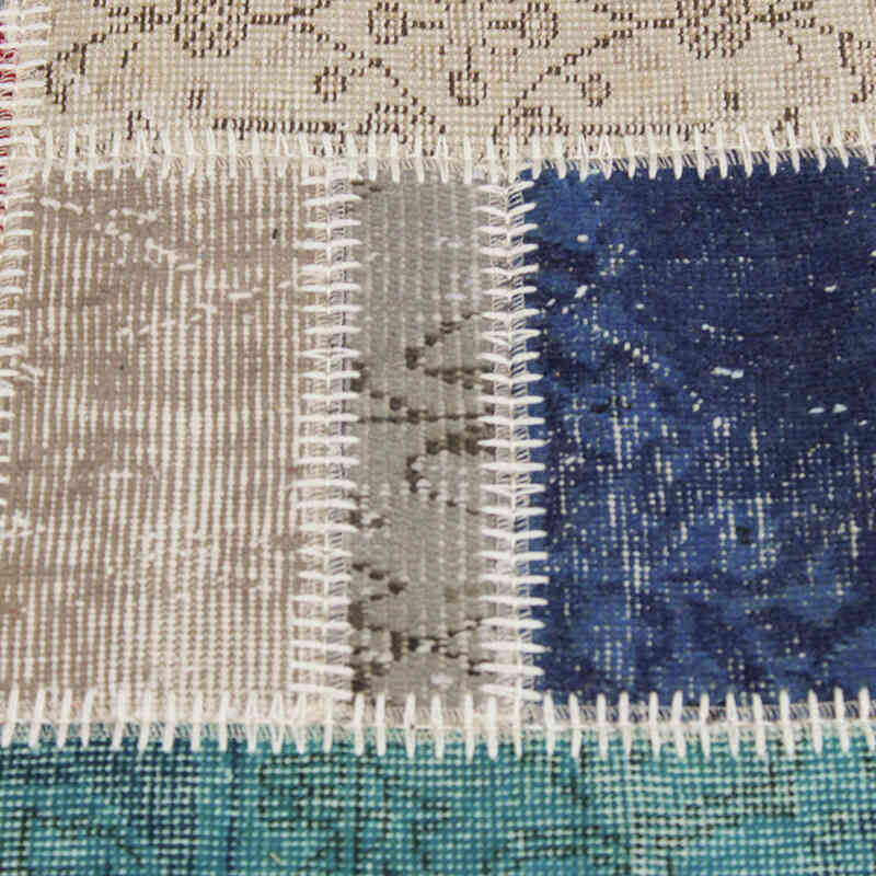 Patchwork Hand-Knotted Turkish Rug - 5' 1" x 6' 7" (61" x 79") - K0076576