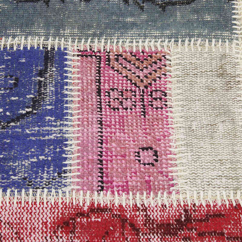 Patchwork Hand-Knotted Turkish Rug - 5' 1" x 6' 8" (61" x 80") - K0076577