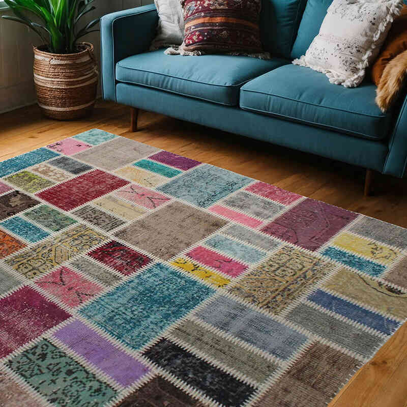 Alfombra Turca de Retazos - 151 cm x 202 cm - K0076583
