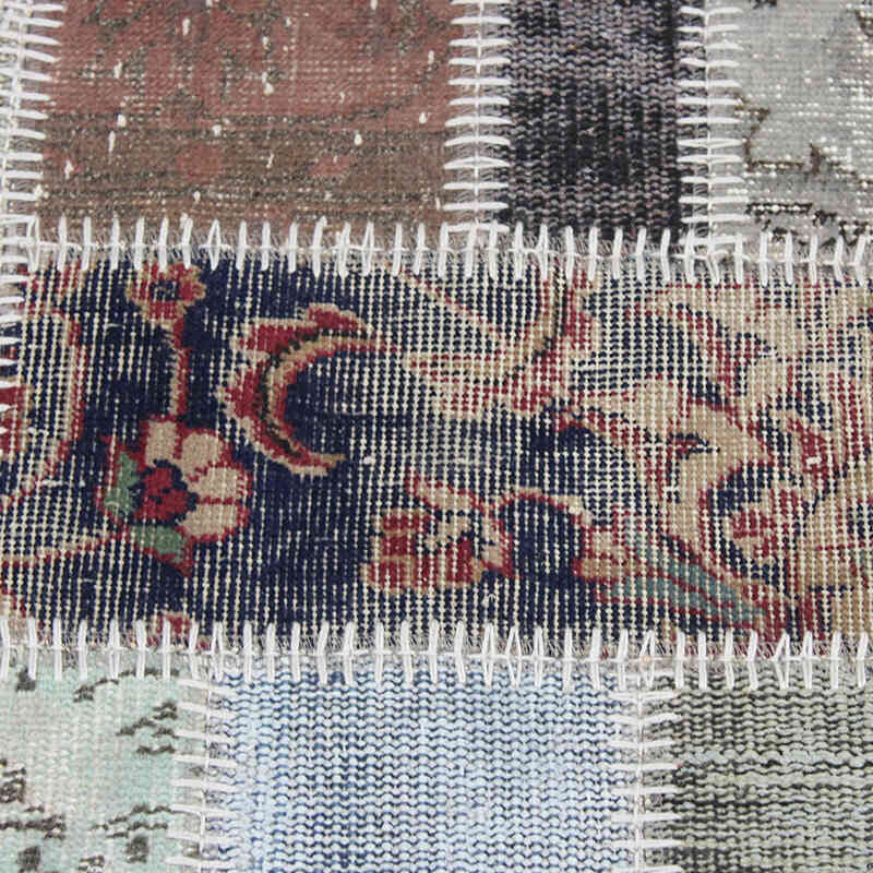 Patchwork Hand-Knotted Turkish Rug - 5' 1" x 6' 7" (61" x 79") - K0076586