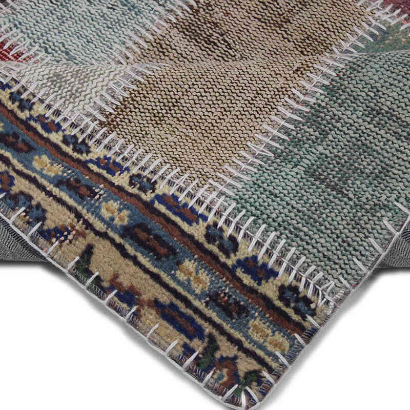 Patchwork Hand-Knotted Turkish Rug - 5' 1" x 6' 7" (61" x 79") - K0076586