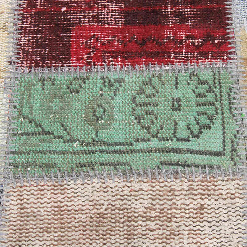 Patchwork Hand-Knotted Turkish Rug - 4' 11" x 8' 6" (59" x 102") - K0076590