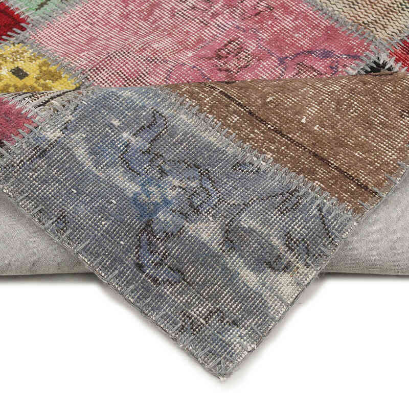 Patchwork Hand-Knotted Turkish Rug - 4' 11" x 8' 6" (59" x 102") - K0076590