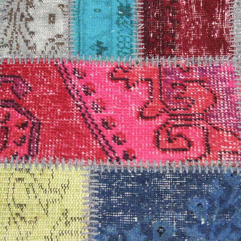 Patchwork Hand-Knotted Turkish Rug - 5' 5" x 8'  (65" x 96") - K0076597