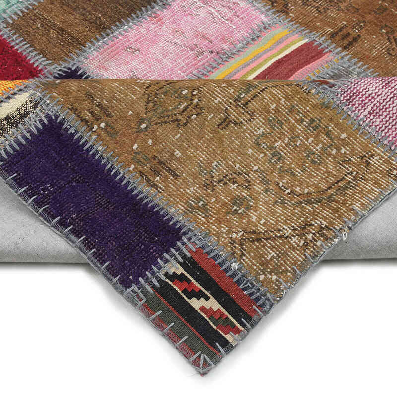 Patchwork Hand-Knotted Turkish Rug - 5' 11" x 7' 10" (71" x 94") - K0076599