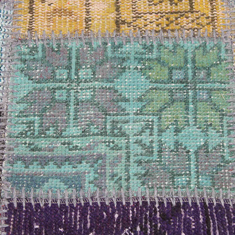 Patchwork Hand-Knotted Turkish Rug - 5' 7" x 7' 10" (67" x 94") - K0076601