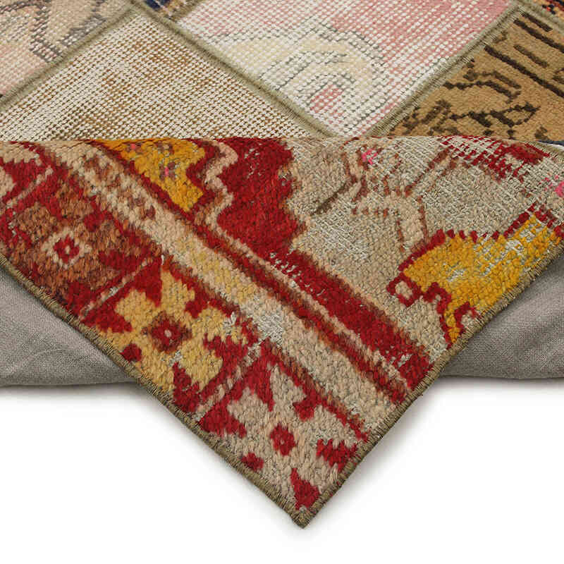 Patchwork Hand-Knotted Turkish Rug - 5' 7" x 8' 1" (67" x 97") - K0076611