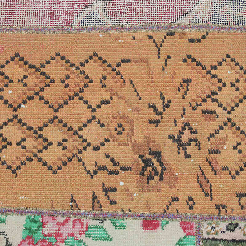 Patchwork Hand-Knotted Turkish Rug - 5' 7" x 7' 5" (67" x 89") - K0076616