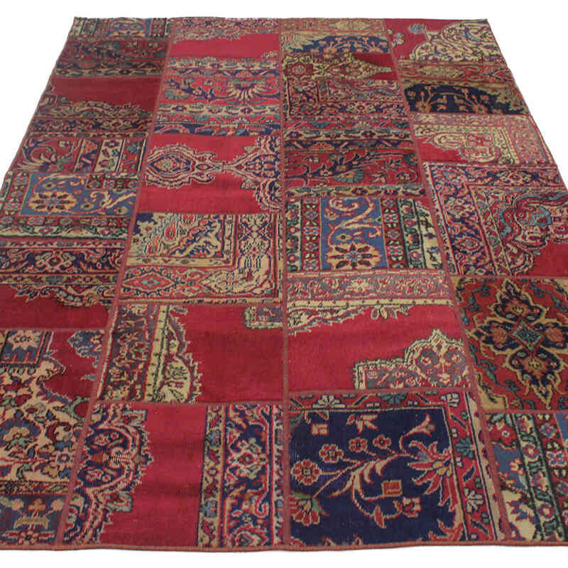 Patchwork Hand-Knotted Turkish Rug - 5'  x 7' 7" (60" x 91") - K0076617
