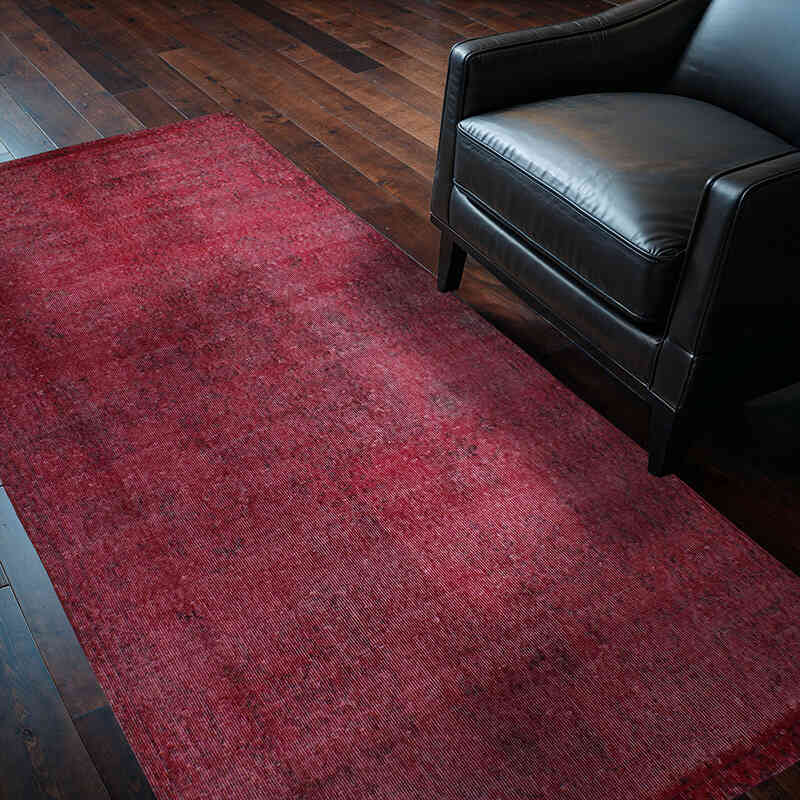Over-dyed Vintage Hand-Knotted Turkish Rug - 3' 8" x 7' 3" (44" x 87") - K0076632