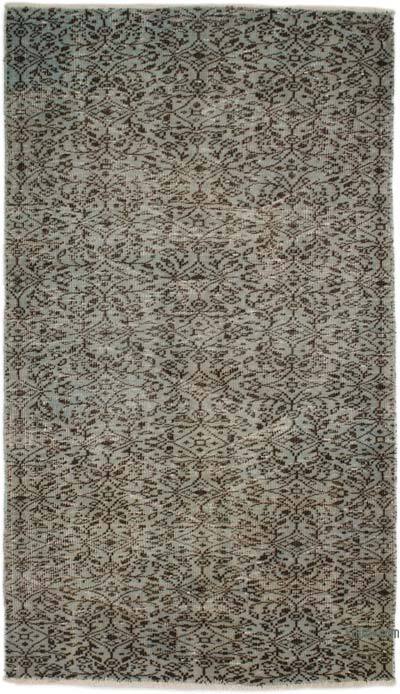 Boyalı El Dokuma Vintage Halı - 116 cm x 204 cm