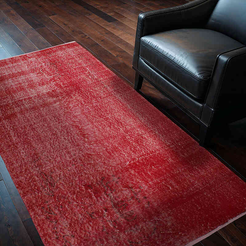 Alfombra Turca Vintage Sobre-teñida - 121 cm x 205 cm - K0076635