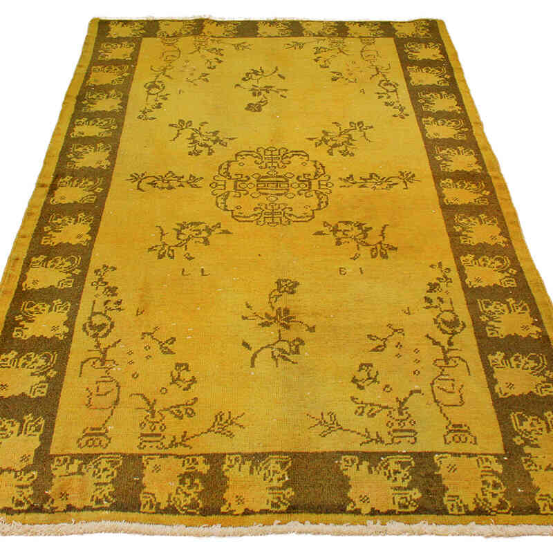 Over-dyed Vintage Hand-Knotted Turkish Rug - 3' 11" x 6' 8" (47" x 80") - K0076639