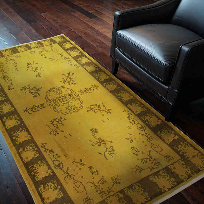 Over-dyed Vintage Hand-Knotted Turkish Rug - 3' 11" x 6' 8" (47" x 80") - K0076639