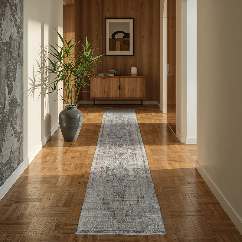 Over-dyed Turkish Vintage Runner Rug - 2' 4" x 8' 8" (28" x 104") - K0076642