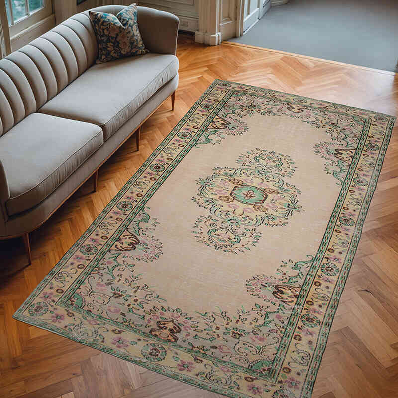 Alfombra Vintage Turca Anudada a Mano - 180 cm x 302 cm - K0076653