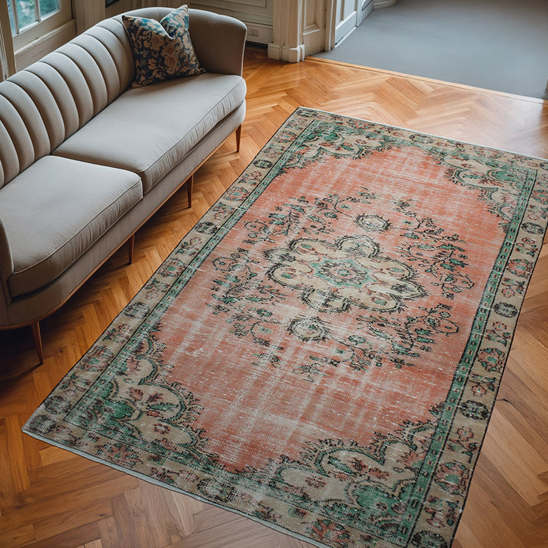 Vintage Turkish Hand-Knotted Rug - 5' 8" x 9' 2" (68" x 110") - K0076665